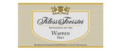 Kloss Foerster Sektetikett mit Wappen
