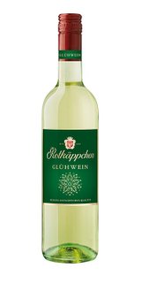 Eine Flasche Rotkäppchen Glühwein mit grünem Etikett und rotem Verschluss, ideal für gemütliche Winterabende.