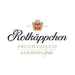 Das Logo von Rotkäppchen zeigt den Schriftzug in eleganter Schriftart, umgeben von einem königlichen Wappen.