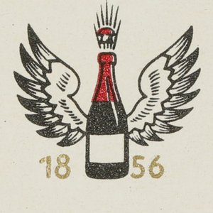 Champagne bottle with wings and year 1856