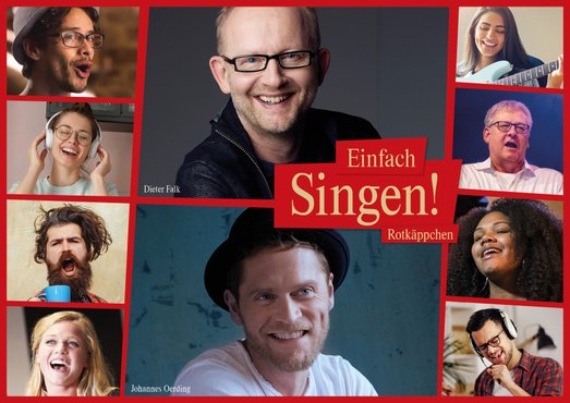 Die Collage zeigt Sänger und Musiker, die in verschiedenen Momenten der Freude und Kreativität festgehalten sind.