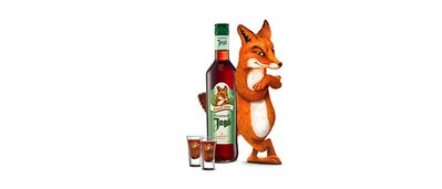 Charming Fox with Jägermeister Bottle and Shot Glasses