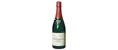 Elegant sparkling wine with a red cork for special occasions