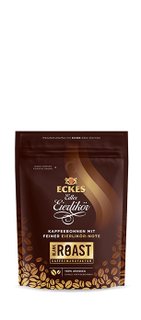 Eine elegante Kaffeeverpackung mit dem Schriftzug 'ECKES Edler Eierlikör' und einer stilvollen, geschwungenen Grafik.