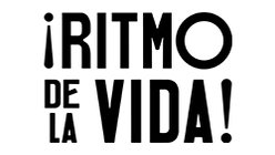 Der Schriftzug 'RITMO DE LA VIDA!' in fetten, schwarzen Buchstaben vermittelt ein Gefühl von Energie und Lebensfreude.
