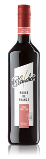 Die Flasche zeigt den Namen 'Blanchet' und die Herkunft 'Rouge de France', umgeben von einem glänzenden Hintergrund.
