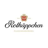 Das Rotkäppchen-Logo zeigt eine geschwungene Schrift und ein königliches Wappen, das für Qualität steht.