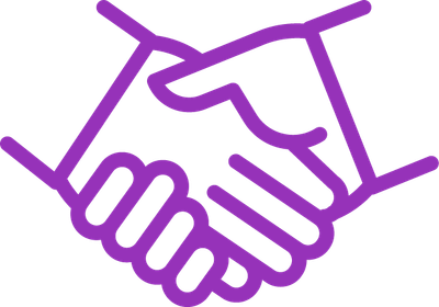 Two hands meeting in a symbolic handshake represent cooperation and unity.
