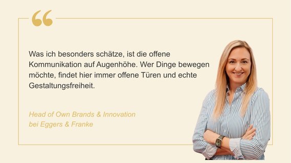 Zitat zur Kultur bei Rotkäppchen-Mumm von Annika Schwarze, Marketing Manager Own Brands bei Eggers & Franke